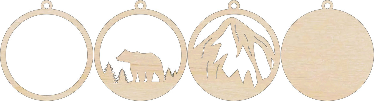Bear Wood Craft Ornament – Laser Cut Baltic Birch Unfinished DIY Art Supplies Kit AN34 - The Wood Shape Store