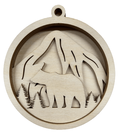 Bear Wood Craft Ornament – Laser Cut Baltic Birch Unfinished DIY Art Supplies Kit AN34 - The Wood Shape Store