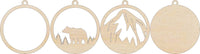Bear Wood Craft Ornament – Laser Cut Baltic Birch Unfinished DIY Art Supplies Kit AN34 - The Wood Shape Store