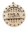 America 3D Laser Cut Ornament – Baltic Birch Wood Craft Supplies | DIY Wood Ornament Kit US108 - The Wood Shape Store
