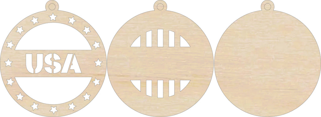 3D Ornament Independence Day 3 Pieces Laser Cut Out Unfinished ORN259 3D Ornament Independence Day 3 Pieces Laser Cut Out Unfinished ORN259