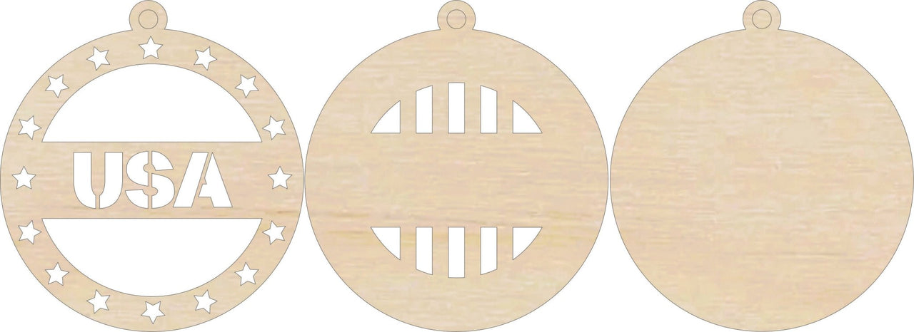America 3D Laser Cut Ornament – Baltic Birch Wood Craft Supplies | DIY Wood Ornament Kit US108 - The Wood Shape Store