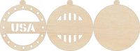 America 3D Laser Cut Ornament – Baltic Birch Wood Craft Supplies | DIY Wood Ornament Kit US108 - The Wood Shape Store