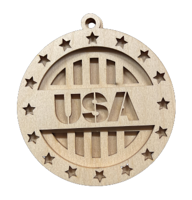 3D Ornament Independence Day 3 Pieces Laser Cut Out Unfinished ORN259 3D Ornament Independence Day 3 Pieces Laser Cut Out Unfinished ORN259