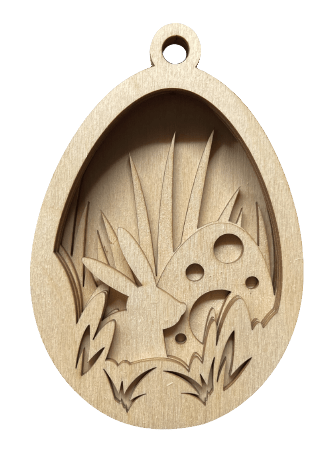 Bunny 3D Laser Cut Ornament – Baltic Birch Wood Craft Supplies | DIY Wood Ornament Kit ES13 - The Wood Shape Store