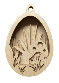 Bunny 3D Laser Cut Ornament – Baltic Birch Wood Craft Supplies | DIY Wood Ornament Kit ES13 - The Wood Shape Store