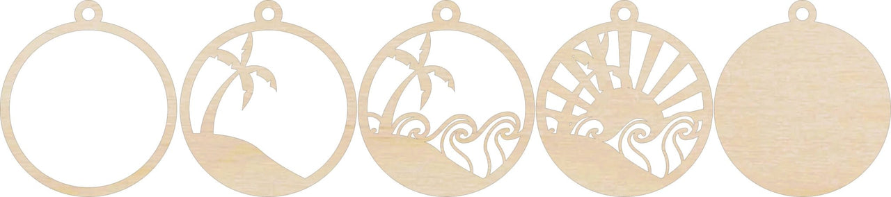 Beach 3D Laser Cut Ornament – Baltic Birch Wood Craft Supplies | DIY Kit BC4 - The Wood Shape Store
