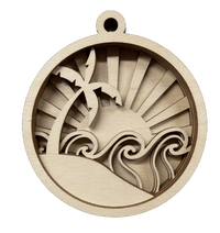 Beach 3D Laser Cut Ornament – Baltic Birch Wood Craft Supplies | DIY Kit BC4 - The Wood Shape Store