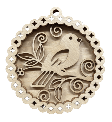 Bird 3D Laser Cut Ornament – Baltic Birch Wood Craft Supplies | DIY Wood Ornament Kit BR1 - The Wood Shape Store