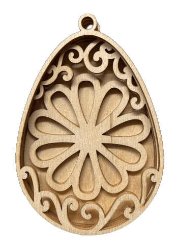 Easter Egg 3D Laser Cut Ornament – Baltic Birch Wood Craft Supplies | DIY Wood Ornament Kit ES30 - The Wood Shape Store