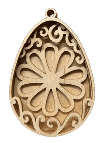 Easter Egg 3D Laser Cut Ornament – Baltic Birch Wood Craft Supplies | DIY Wood Ornament Kit ES30 - The Wood Shape Store