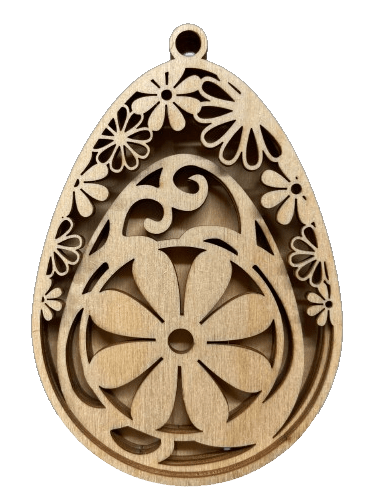 Easter 3D Laser Cut Ornament – Baltic Birch Wood Craft Supplies | DIY Wood Ornament Kit ES31 - The Wood Shape Store