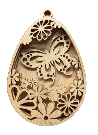 3D Ornament Butterfly 4 Pieces Laser Cut Out Unfinished ORN270