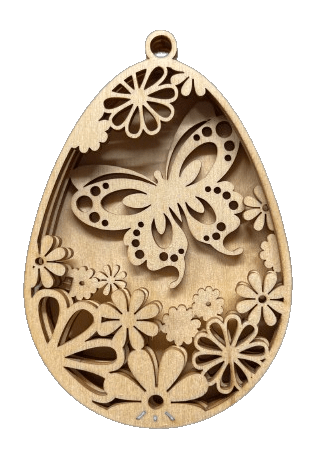 Butterfly 3D Laser Cut Ornament – Baltic Birch Wood Craft Supplies | DIY Wood Ornament Kit ES61 - The Wood Shape Store