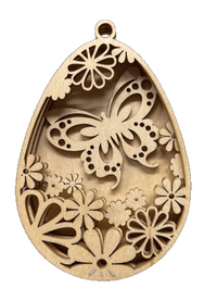 Butterfly 3D Laser Cut Ornament – Baltic Birch Wood Craft Supplies | DIY Wood Ornament Kit ES61 - The Wood Shape Store