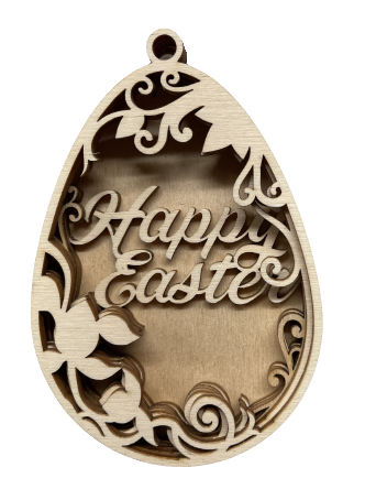 3D Ornament Egg 5 Pieces Laser Cut Out Unfinished ORN271 3D Ornament Egg 5 Pieces Laser Cut Out Unfinished ORN271