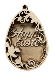 3D Ornament Egg 5 Pieces Laser Cut Out Unfinished ORN271 3D Ornament Egg 5 Pieces Laser Cut Out Unfinished ORN271