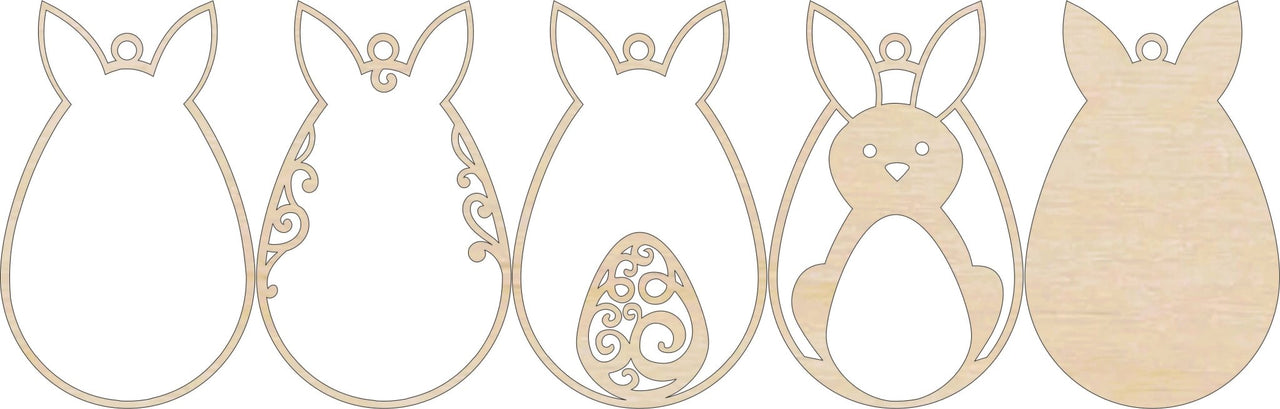 Bunny 3D Laser Cut Ornament – Baltic Birch Wood Craft Supplies | DIY Wood Ornament Kit ES35 - The Wood Shape Store