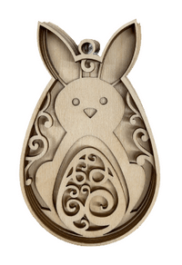 Bunny 3D Laser Cut Ornament – Baltic Birch Wood Craft Supplies | DIY Wood Ornament Kit ES35 - The Wood Shape Store