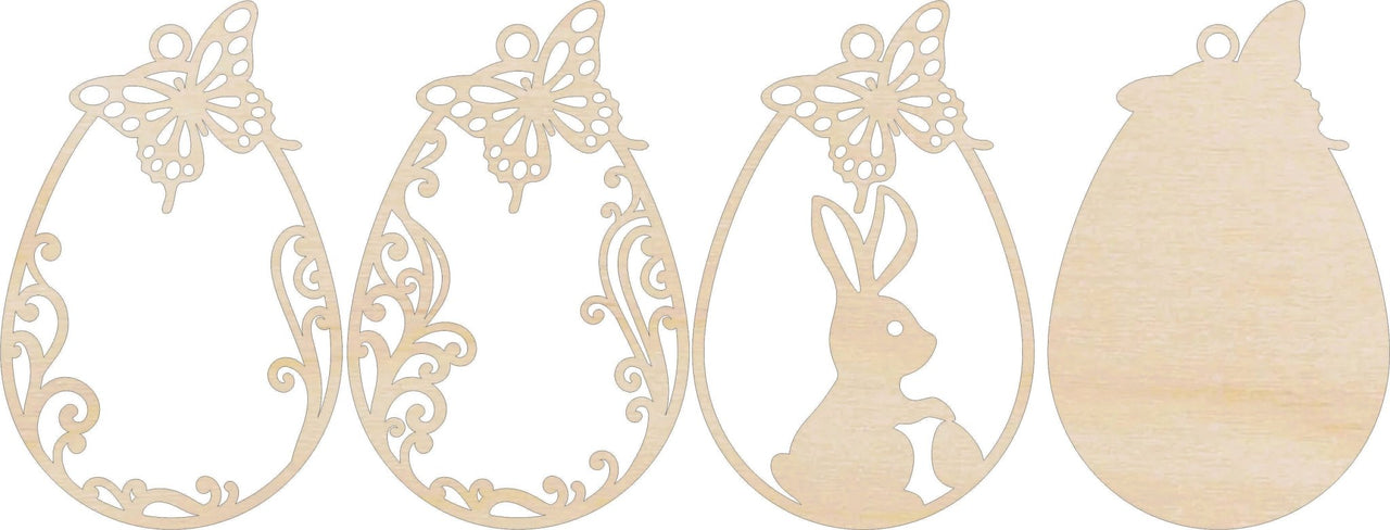 Bunny 3D Laser Cut Ornament – Baltic Birch Wood Craft Supplies | DIY Wood Ornament Kit ES65 - The Wood Shape Store