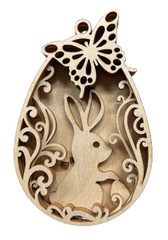3D Ornament Bunny 4 Pieces Laser Cut Out Unfinished ORN273 3D Ornament Bunny 4 Pieces Laser Cut Out Unfinished ORN273