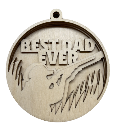3D Ornament Father's Day Hunting 4 Pieces Laser Cut Out Unfinished ORN276 3D Ornament Father's Day Hunting 4 Pieces Laser Cut Out Unfinished ORN276