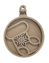 Stocking 3D Laser Cut Ornament – Baltic Birch Wood Craft Supplies | DIY Wood Ornament Kit XM11 - The Wood Shape Store
