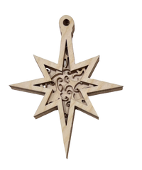 3D Ornament Star 3 Pieces Laser Cut Out Unfinished ORN2 3D Ornament Star 3 Pieces Laser Cut Out Unfinished ORN2
