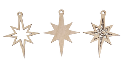 3D Ornament Star 3 Pieces Laser Cut Out Unfinished ORN2 3D Ornament Star 3 Pieces Laser Cut Out Unfinished ORN2