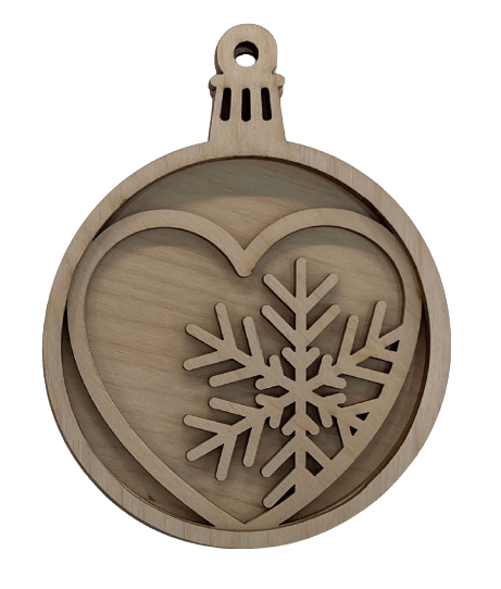 Heart 3D Laser Cut Ornament – Baltic Birch Wood Craft Supplies | DIY Wood Ornament Kit XM13 - The Wood Shape Store