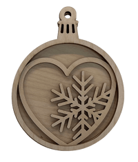 Heart 3D Laser Cut Ornament – Baltic Birch Wood Craft Supplies | DIY Wood Ornament Kit XM13 - The Wood Shape Store