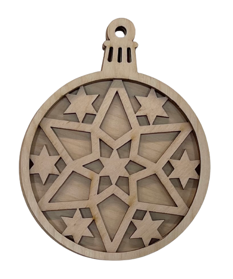 3D Ornament Star 3 Pieces Laser Cut Out Unfinished ORN32