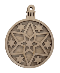 Star 3D Laser Cut Ornament – Baltic Birch Wood Craft Supplies | DIY Wood Ornament Kit DS7 - The Wood Shape Store