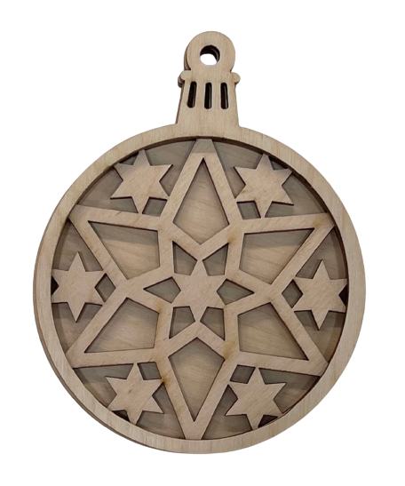 3D Ornament Star 3 Pieces Laser Cut Out Unfinished ORN32 3D Ornament Star 3 Pieces Laser Cut Out Unfinished ORN32