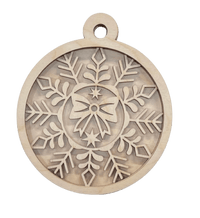 Bow 3D Laser Cut Ornament - Baltic Birch Wood Craft Supplies l DIY Wood Ornament Kit XM59 - The Wood Shape Store