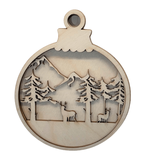 Deer 3D Laser Cut Ornament – Baltic Birch Wood Craft Supplies | DIY Wood Ornament Kit AN51 - The Wood Shape Store