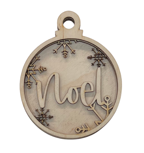 3D Ornament Noel 3 Pieces Laser Cut Out Unfinished ORN35