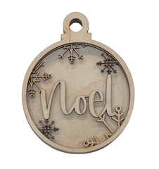 3D Ornament Noel 3 Pieces Laser Cut Out Unfinished ORN35