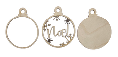 3D Ornament Noel 3 Pieces Laser Cut Out Unfinished ORN35
