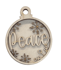 Peace 3D Laser Cut Ornament – Baltic Birch Wood Craft Supplies | DIY Wood Ornament Kit RE7 - The Wood Shape Store