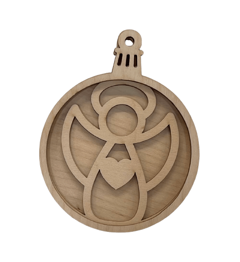 Angel 3D Laser Cut Ornament – Baltic Birch Wood Craft Supplies | DIY Wood Ornament Kit RE8 - The Wood Shape Store