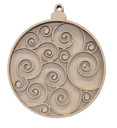 3D Laser Cut Ornament – Baltic Birch Wood Craft Supplies | DIY Wood Ornament Kit DS18 - The Wood Shape Store