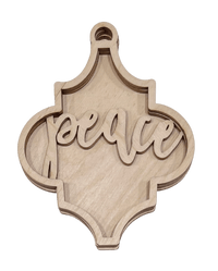 Peace 3D Laser Cut Ornament – Baltic Birch Wood Craft Supplies | DIY Wood Ornament Kit RE2 - The Wood Shape Store