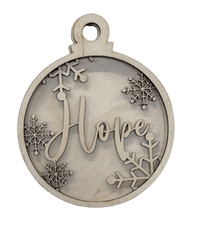 Hope 3D Laser Cut Ornament – Baltic Birch Wood Craft Supplies | DIY Wood Ornament Kit RE19 - The Wood Shape Store
