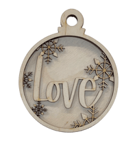 Love 3D Laser Cut Ornament – Baltic Birch Wood Craft Supplies | DIY Wood Ornament Kit VL2 - The Wood Shape Store