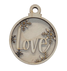 3D Ornament Love 3 Pieces Laser Cut Out Unfinished ORN41 3D Ornament Love 3 Pieces Laser Cut Out Unfinished ORN41