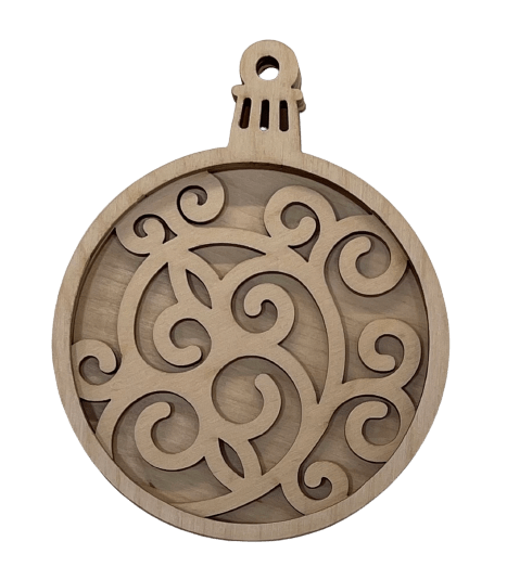 3D Laser Cut Ornament – Baltic Birch Wood Craft Supplies | DIY Wood Ornament Kit DS4 - The Wood Shape Store