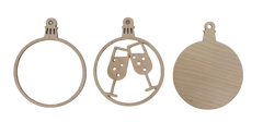 3D Ornament Champagne 3 Pieces Laser Cut Out Unfinished ORN43 3D Ornament Champagne 3 Pieces Laser Cut Out Unfinished ORN43
