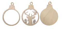 3D Ornament Deer 3 Pieces Laser Cut Out Unfinished ORN46 3D Ornament Deer 3 Pieces Laser Cut Out Unfinished ORN46