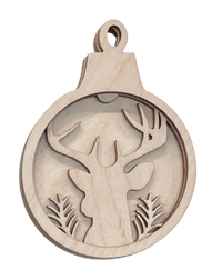 Deer 3D Laser Cut Ornament – Baltic Birch Wood Craft Supplies | DIY Wood Ornament Kit AN6 - The Wood Shape Store
